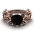 Leaves All Around Black Diamond Wedding Bridal Set - Sydney 2ct No. 38